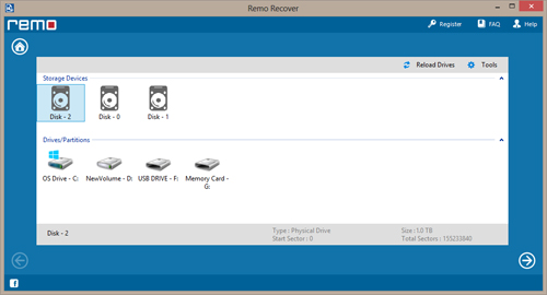 Digital Media Recovery - Seklect file type