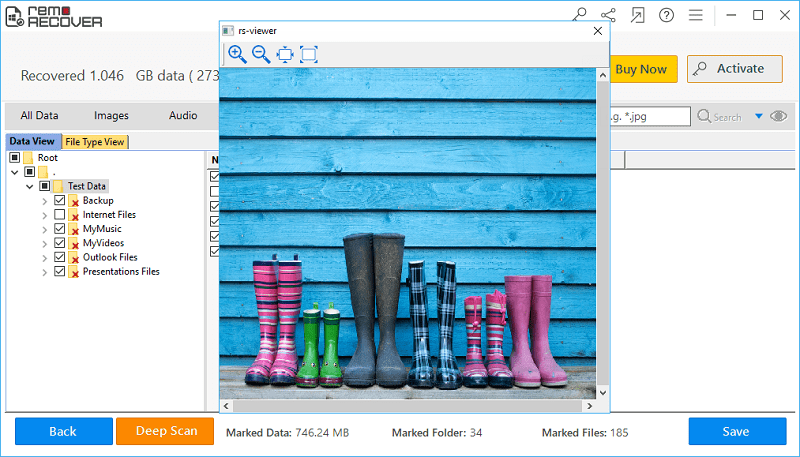 Select picture file type - Screen